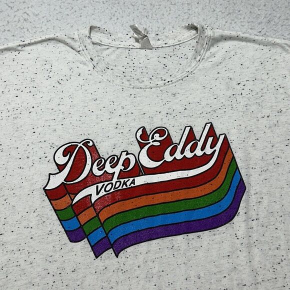 Deep Eddy Vodka Men's Large Short Sleeve Rainbow Logo Graphic T Shirt Threadfast - Picture 2 of 13